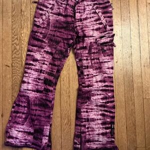 Women's Tie-Dye Purple Ski Pants